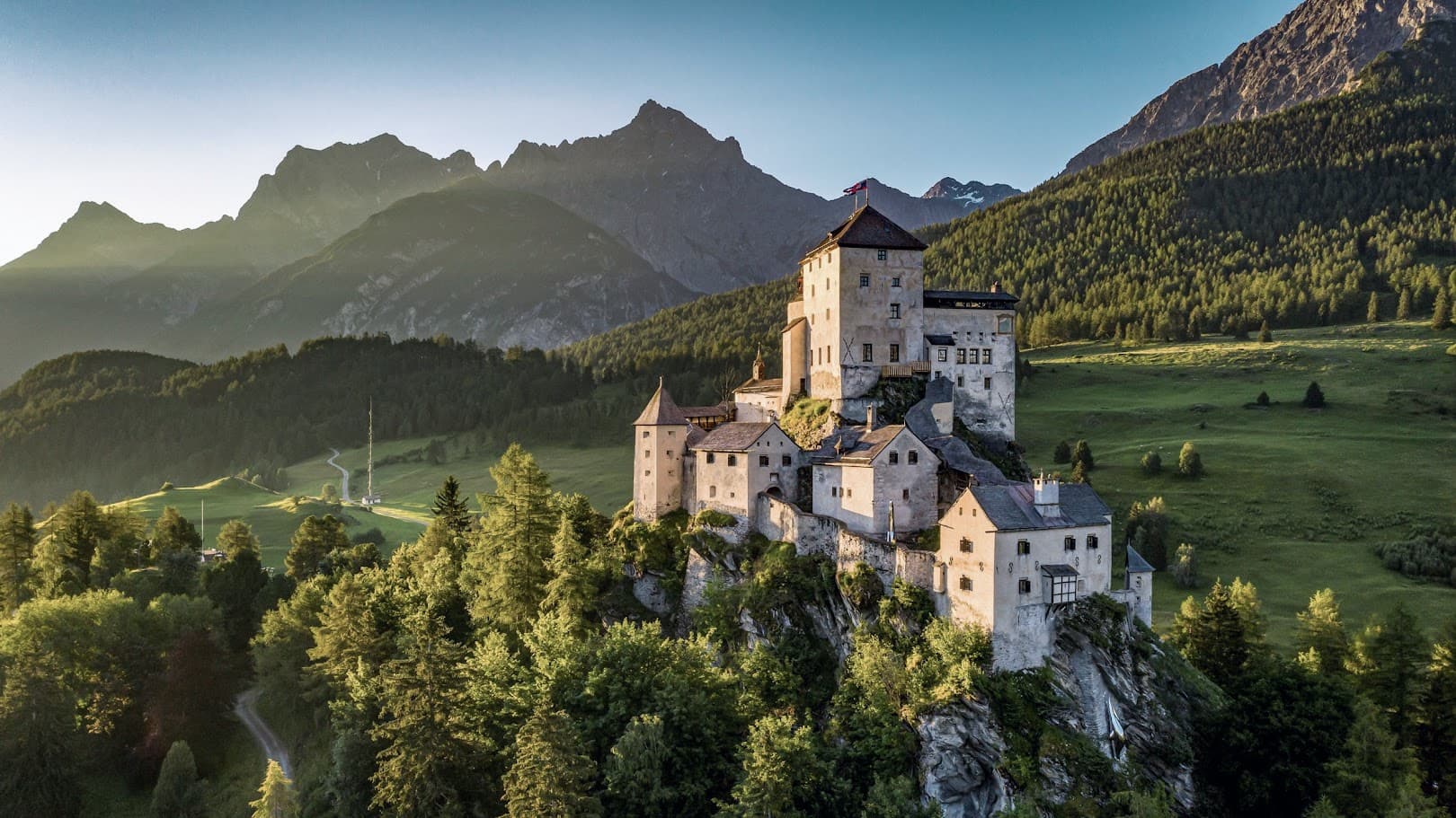 Tarasp Castle in the clouds