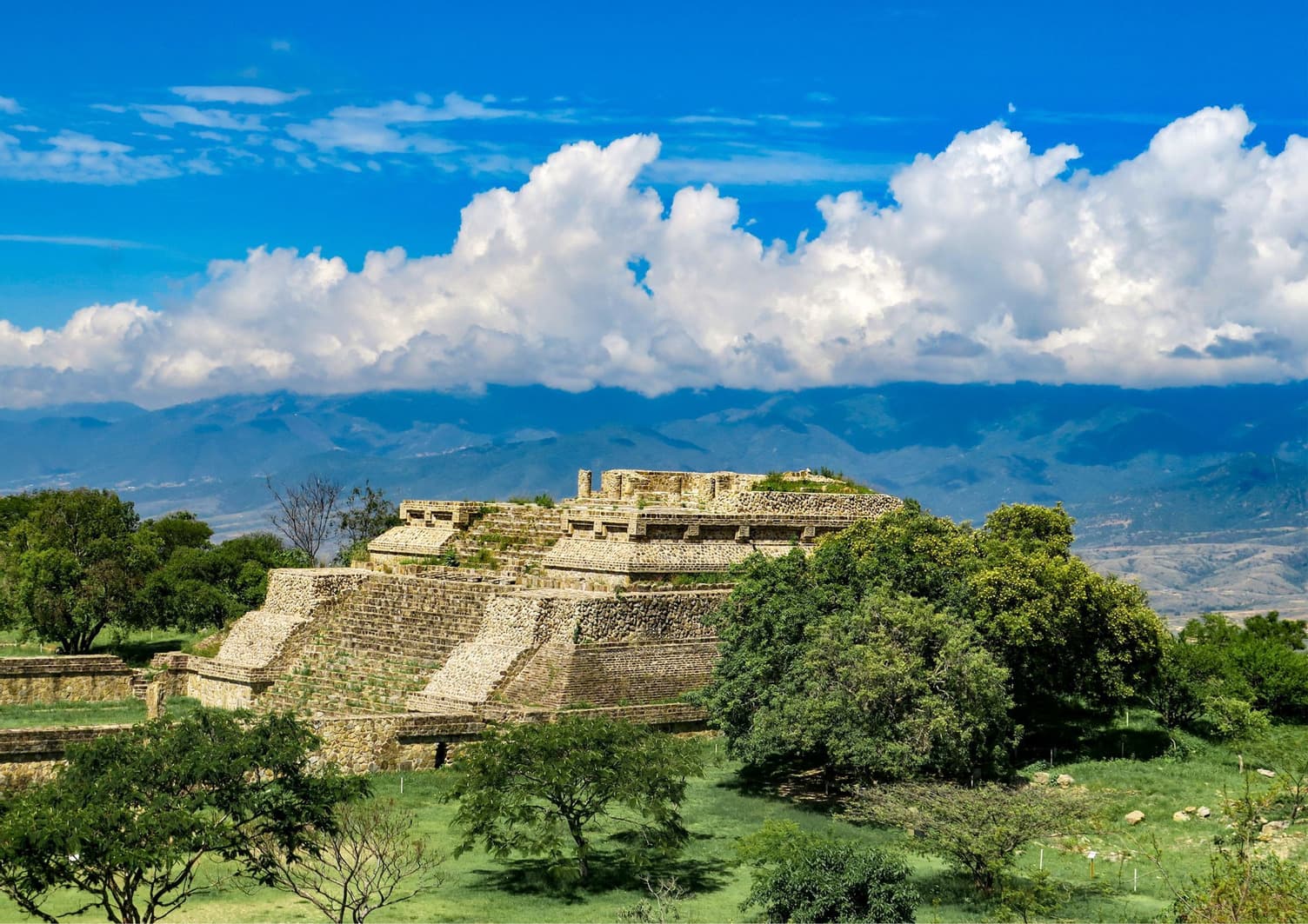 Archaeological site of Monte Albán in Oaxaca, Mexico. 