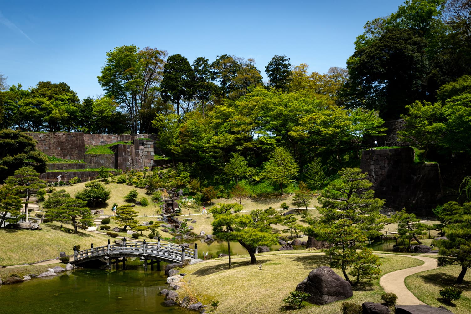 Gyokusen’inmaru Garden, a restored Edo-period haven in Kanazawa Castle Park.